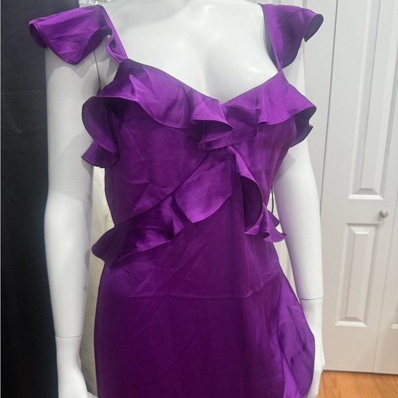 Express Vibrant Purple Asymmetrical Dress - Picture 3 of 3